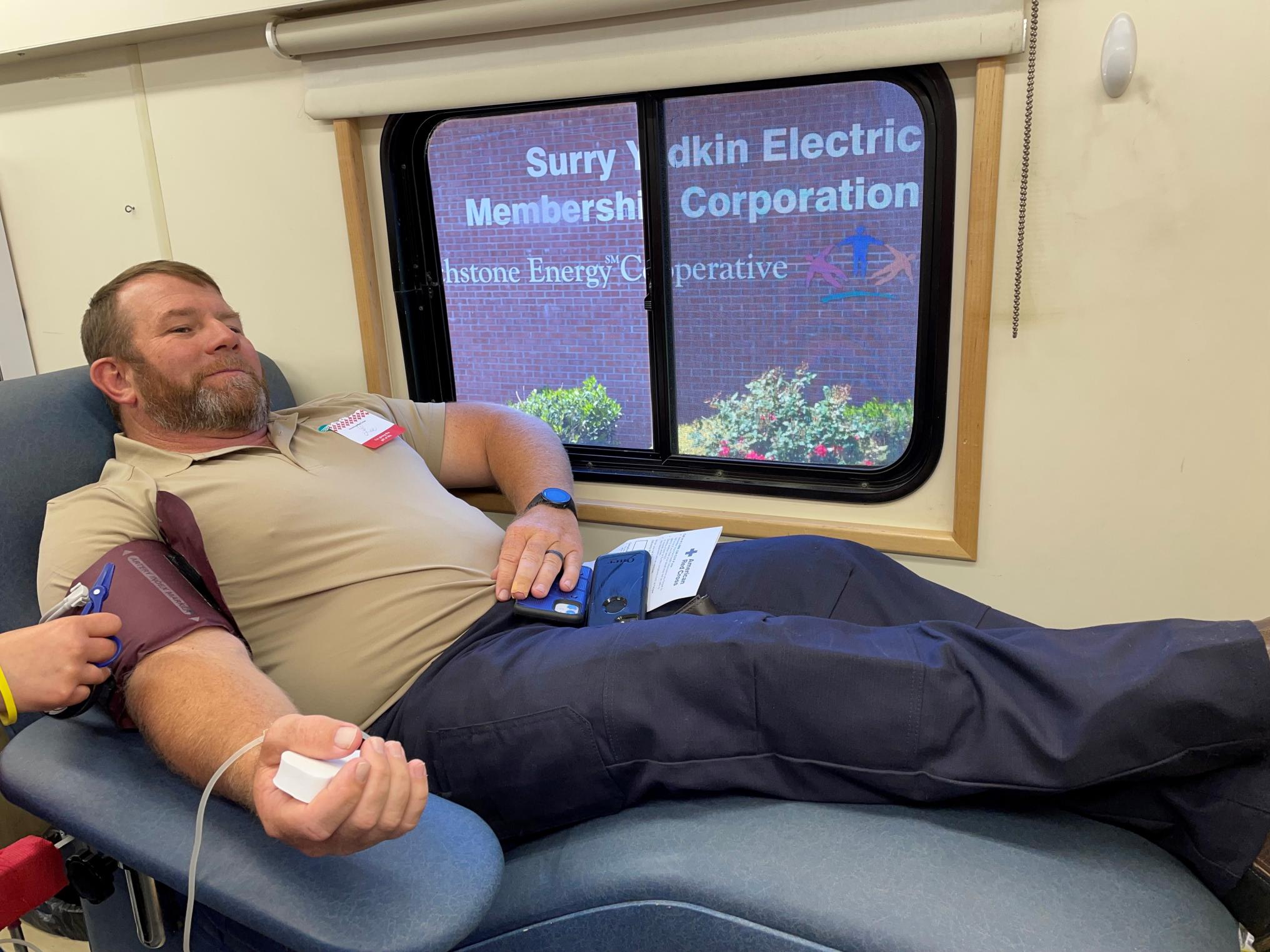 SYEMC's Lee Bedsaul is an active donor for many blood drives in SYEMC's service areas. 
